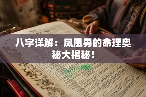 八字详解：凤凰男的命理奥秘大揭秘！