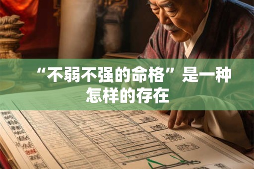 “不弱不强的命格”是一种怎样的存在