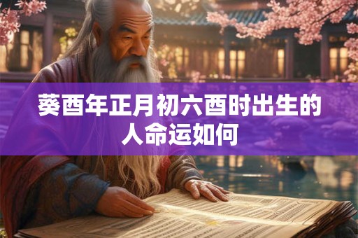 葵酉年正月初六酉时出生的人命运如何