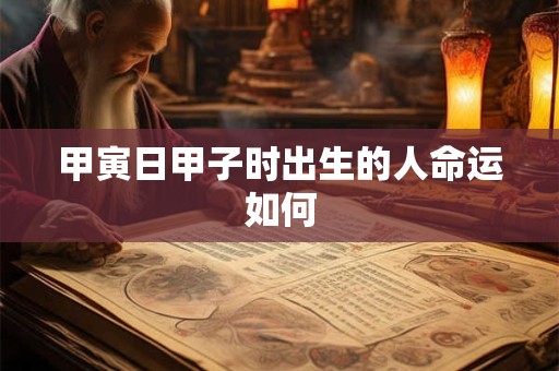 甲寅日甲子时出生的人命运如何
