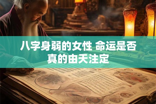 八字身弱的女性 命运是否真的由天注定