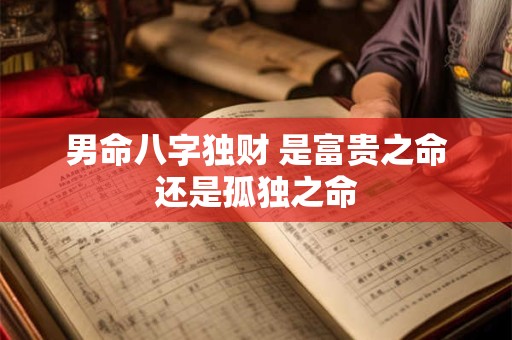 男命八字独财 是富贵之命还是孤独之命