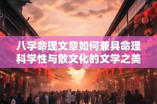 八字命理文章如何兼具命理科学性与散文化的文学之美