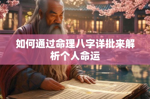 详细阅读:如何通过命理八字详批来解析个人命运 如何通过命理八字详批来解析个人命运