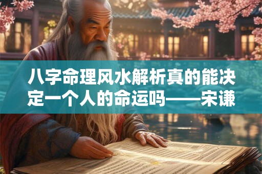 八字命理风水解析真的能决定一个人的命运吗——宋谦的观点