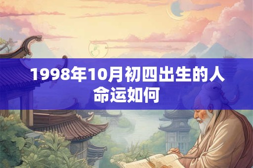 1998年10月初四出生的人命运如何