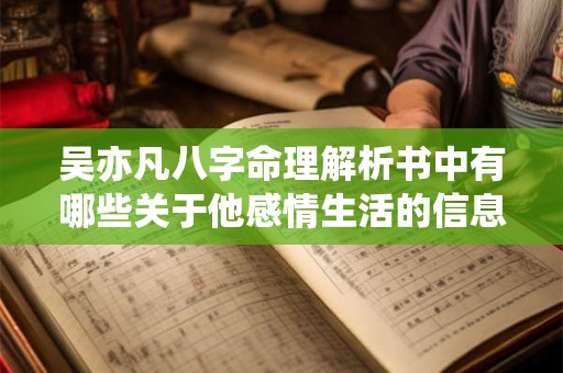 吴亦凡八字命理解析书中有哪些关于他感情生活的信息
