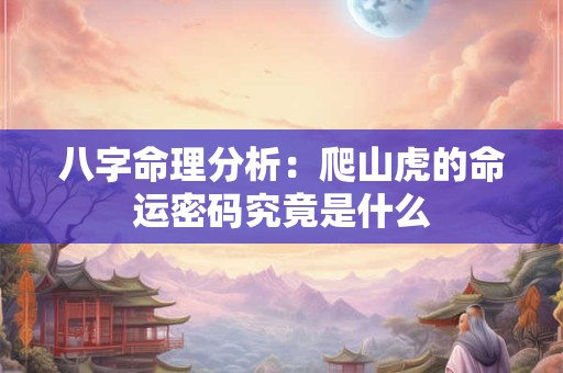 八字命理分析：爬山虎的命运密码究竟是什么