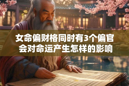 女命偏财格同时有3个偏官 会对命运产生怎样的影响