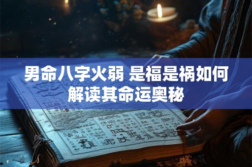 男命八字火弱 是福是祸如何解读其命运奥秘