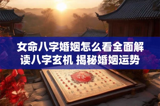 女命八字婚姻怎么看全面解读八字玄机 揭秘婚姻运势！