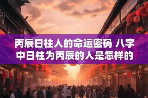 丙辰日柱人的命运密码 八字中日柱为丙辰的人是怎样的命格