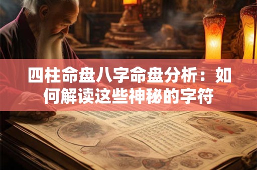 四柱命盘八字命盘分析：如何解读这些神秘的字符