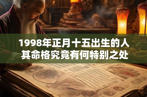 1998年正月十五出生的人 其命格究竟有何特别之处