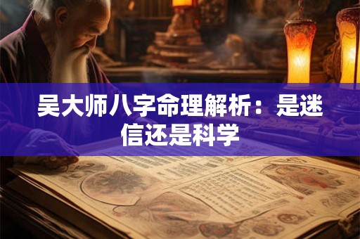 吴大师八字命理解析：是迷信还是科学