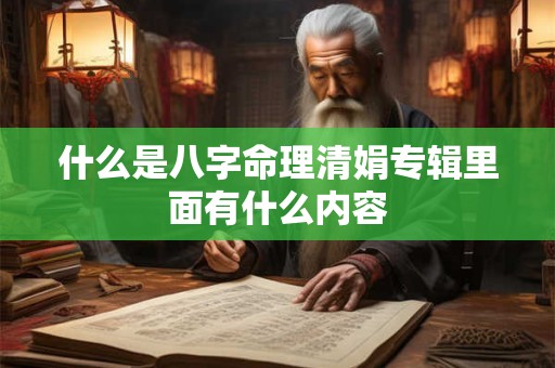 什么是八字命理清娟专辑里面有什么内容