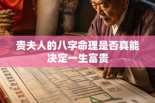 贵夫人的八字命理是否真能决定一生富贵