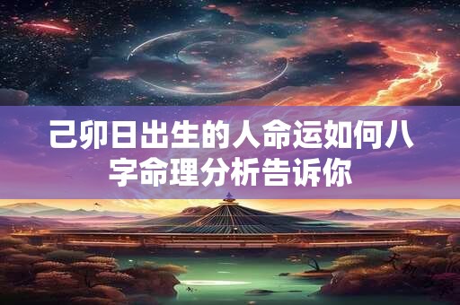 己卯日出生的人命运如何八字命理分析告诉你