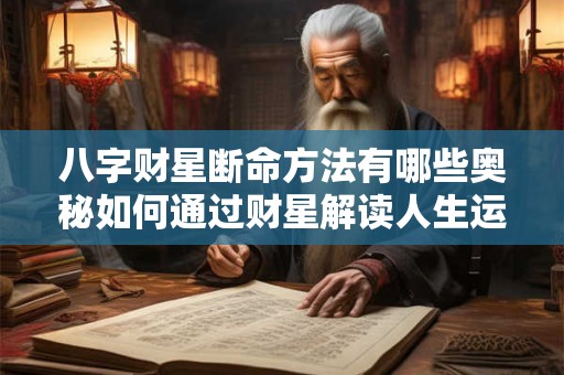 八字财星断命方法有哪些奥秘如何通过财星解读人生运势