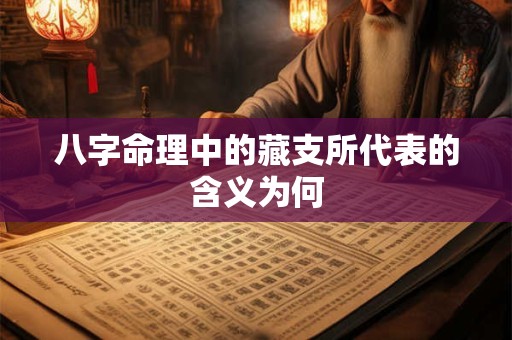 八字命理中的藏支所代表的含义为何