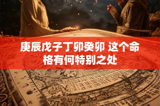 庚辰戊子丁卯癸卯 这个命格有何特别之处 庚辰戊子丁卯癸卯 这个命格有何特别之处