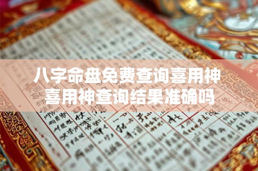 八字命盘免费查询喜用神 喜用神查询结果准确吗