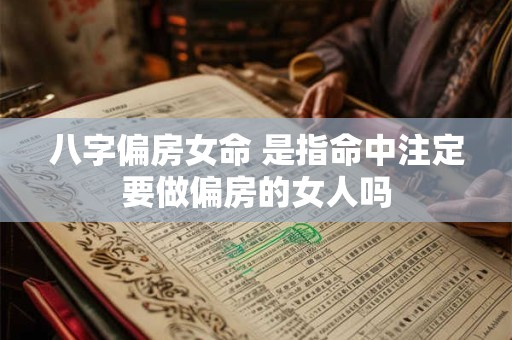 八字偏房女命 是指命中注定要做偏房的女人吗