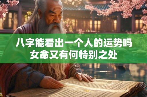 详细阅读:八字能看出一个人的运势吗女命又有何特别之处 八字能看出一个人的运势吗女命又有何特别之处