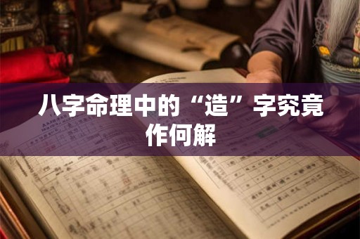八字命理中的“造”字究竟作何解