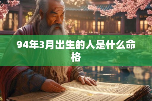 94年3月出生的人是什么命格