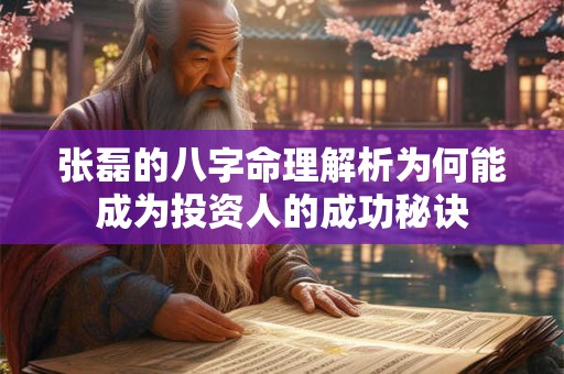 张磊的八字命理解析为何能成为投资人的成功秘诀