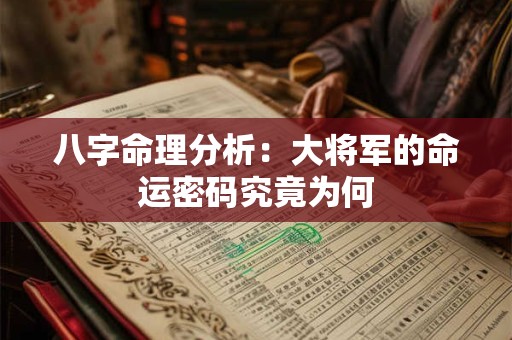 八字命理分析：大将军的命运密码究竟为何
