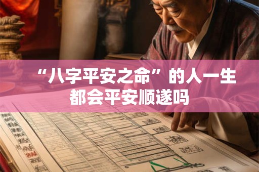 “八字平安之命”的人一生都会平安顺遂吗