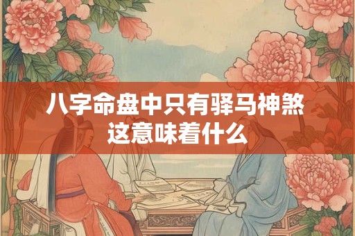 八字命盘中只有驿马神煞 这意味着什么