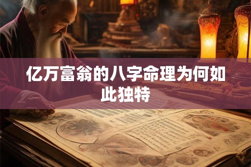 亿万富翁的八字命理为何如此独特