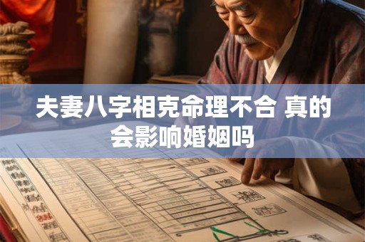 夫妻八字相克命理不合 真的会影响婚姻吗
