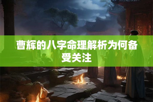 曹辉的八字命理解析为何备受关注
