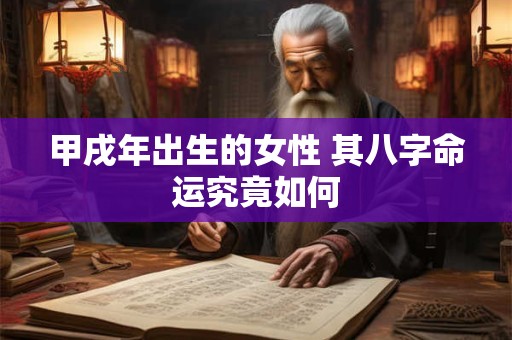 甲戌年出生的女性 其八字命运究竟如何