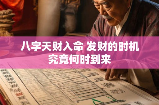 八字天财入命 发财的时机究竟何时到来