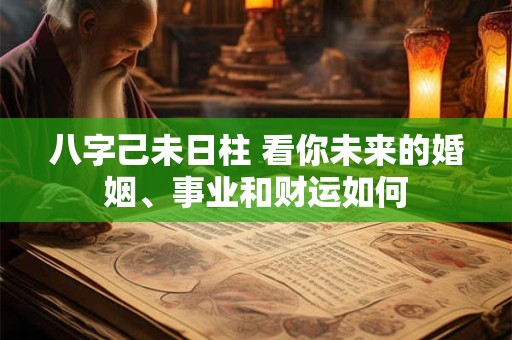 八字己未日柱 看你未来的婚姻、事业和财运如何