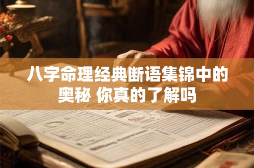 八字命理经典断语集锦中的奥秘 你真的了解吗