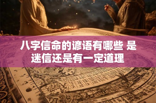 八字信命的谚语有哪些 是迷信还是有一定道理