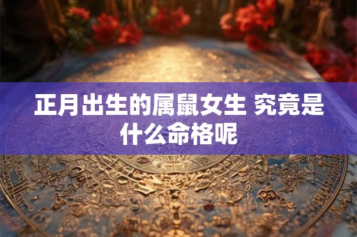 正月出生的属鼠女生 究竟是什么命格呢