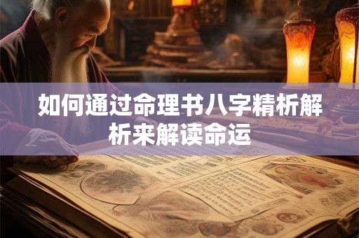 如何通过命理书八字精析解析来解读命运