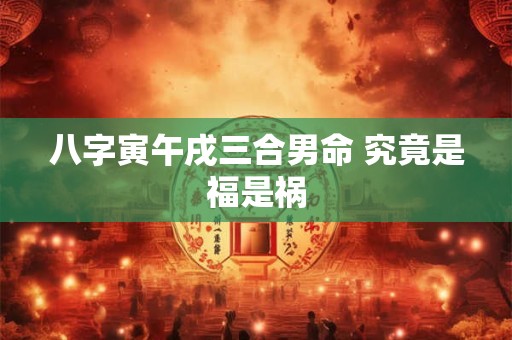 八字寅午戌三合男命 究竟是福是祸