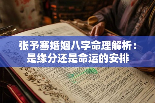 张予骞婚姻八字命理解析：是缘分还是命运的安排
