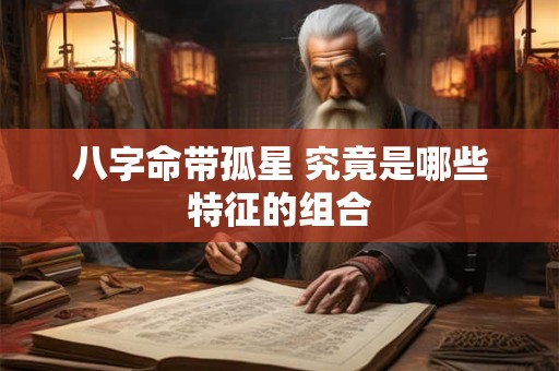 八字命带孤星 究竟是哪些特征的组合