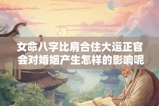 女命八字比肩合住大运正官 会对婚姻产生怎样的影响呢