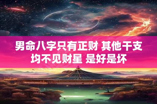 详细阅读:男命八字只有正财 其他干支均不见财星 是好是坏 男命八字只有正财 其他干支均不见财星 是好是坏
