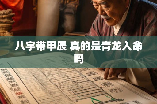 八字带甲辰 真的是青龙入命吗